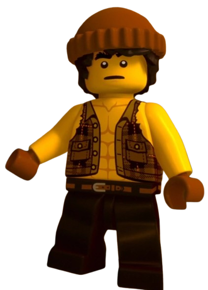 Don't touch me, weirdo! An image of lumberjack Cole.